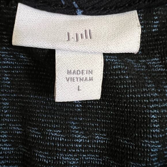 J Jill Navy Blue Plaid Knit Shift Dress L | Soft Sweater Tunic Fall Casual WFH - Picture 6 of 9